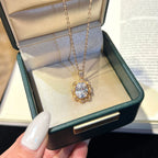 Rose Gold Leafy-Cluster Oval Diamond Pendant Necklace - ZORVA JEWELRY