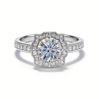 Octagonal Halo Diamond Ring- ZORVA JEWELRY