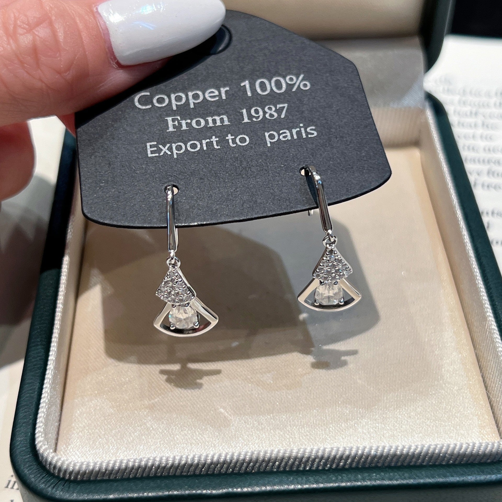 Fan-Shaped Triangle Diamond Drop Earrings - ZORVA JEWELRY