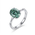 Bamboo Shadow Green Gem Ring - ZORVA JEWELRY