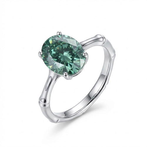 Bamboo Shadow Green Gem Ring - ZORVA JEWELRY