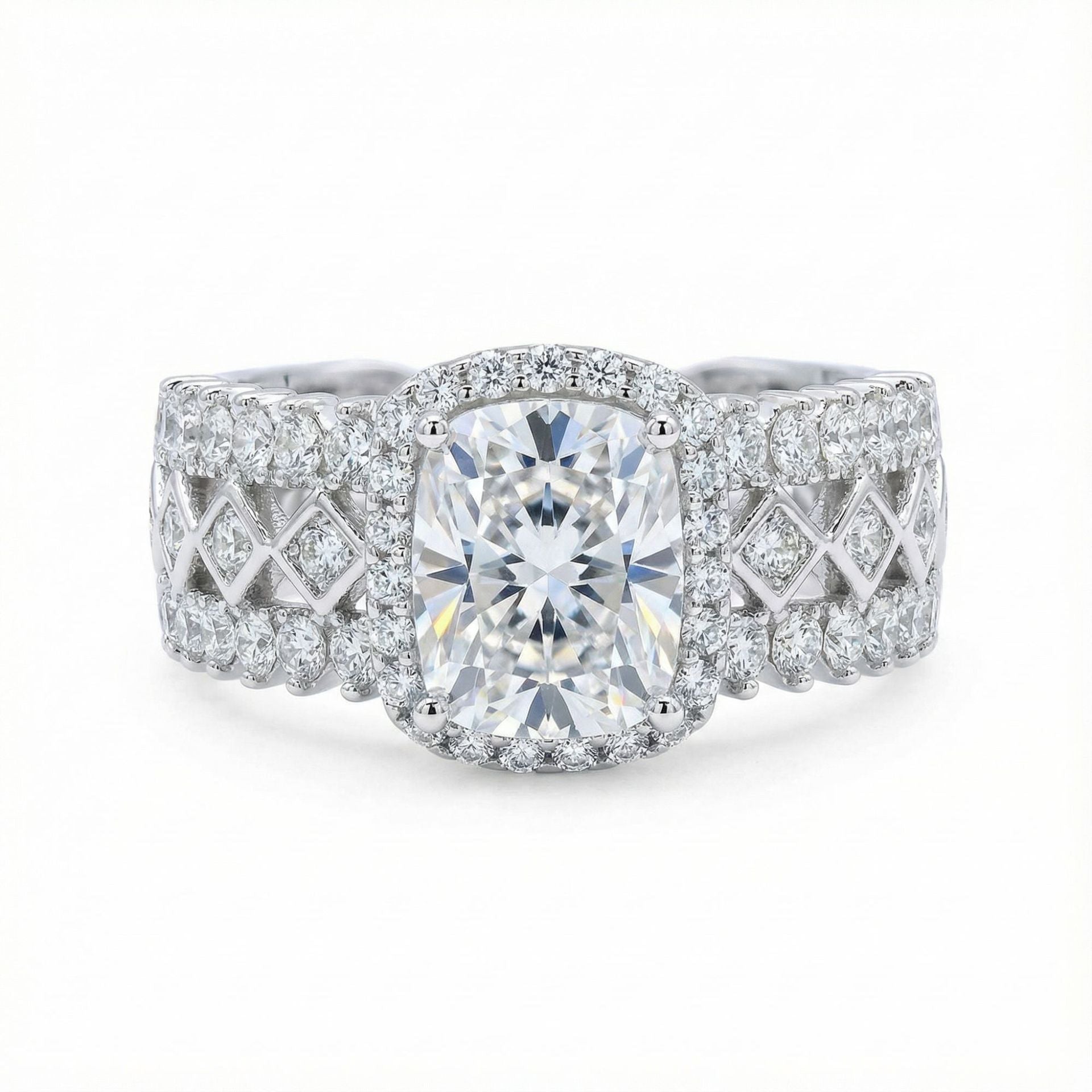 2 carat moissanite ring, silver ring, ring - ZORVA JEWELRY