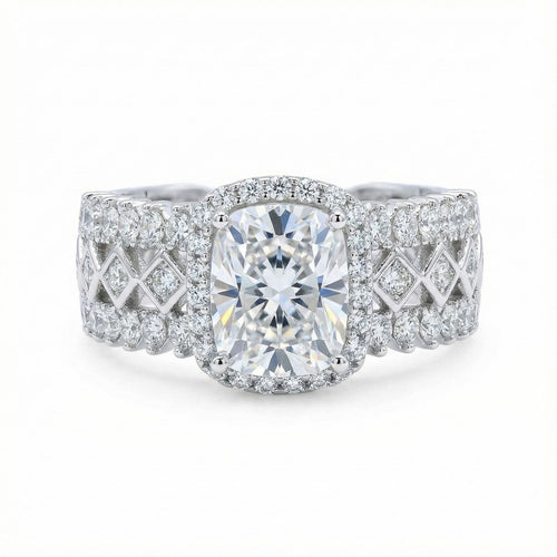 2 carat moissanite ring, silver ring, ring - ZORVA JEWELRY