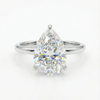 Pear-Shaped Solitaire Three-Prong Ring - ZORVA JEWELRY