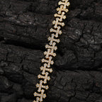 Cross-Shape Diamond-Encrusted Gold Bracelet - ZORVA JEWELRY