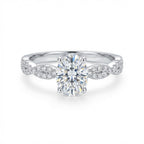 Twisted Shank Oval Diamond Ring - ZORVA JEWELRY