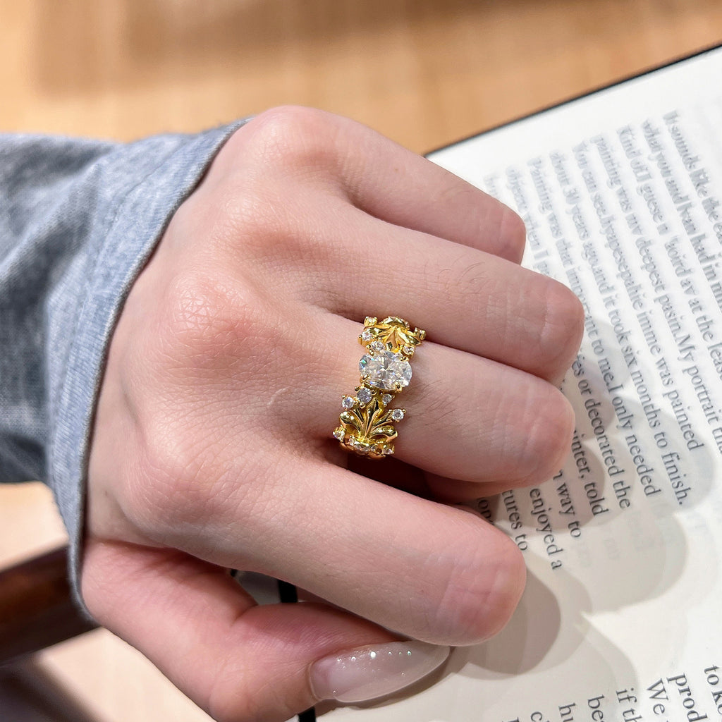Wild Vine Oval Diamond Ring - ZORVA JEWELRY