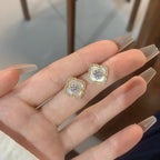Four-Leaf Mother-of-Pearl Diamond Earrings - ZORVA JEWELRY