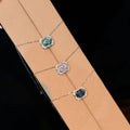 Green Gemstone Halo Pendant Necklace - ZORVA JEWELRY