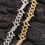 Thorn Diamond-Encrusted Cuban Link Silver Bracelet - ZORVA JEWELRY