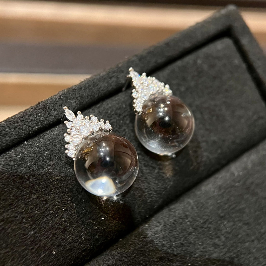 Crown Crystal Stud Earrings - ZORVA JEWELRY