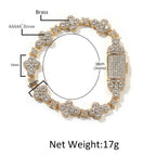 Four-Leaf Clover & Star Diamond-Encrusted Silver Bracelet- ZORVA JEWELRY