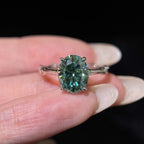 Bamboo Shadow Green Gem Ring - ZORVA JEWELRY