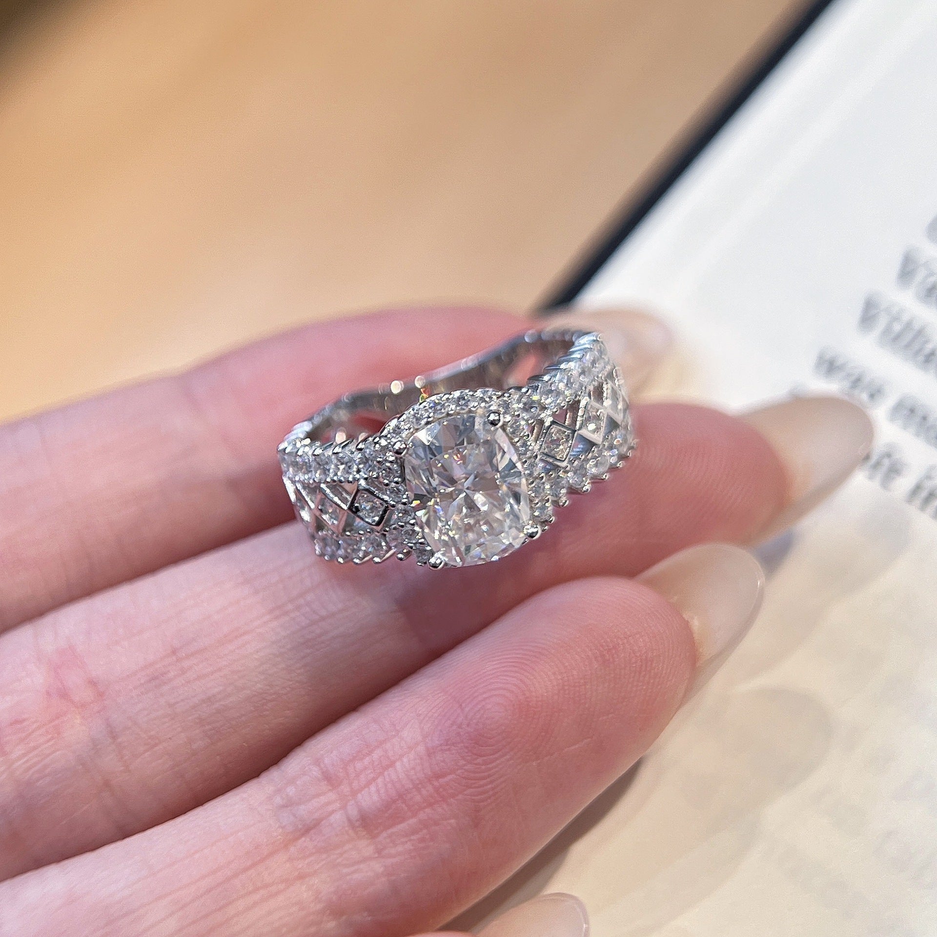 2 carat moissanite ring, silver ring, ring - ZORVA JEWELRY