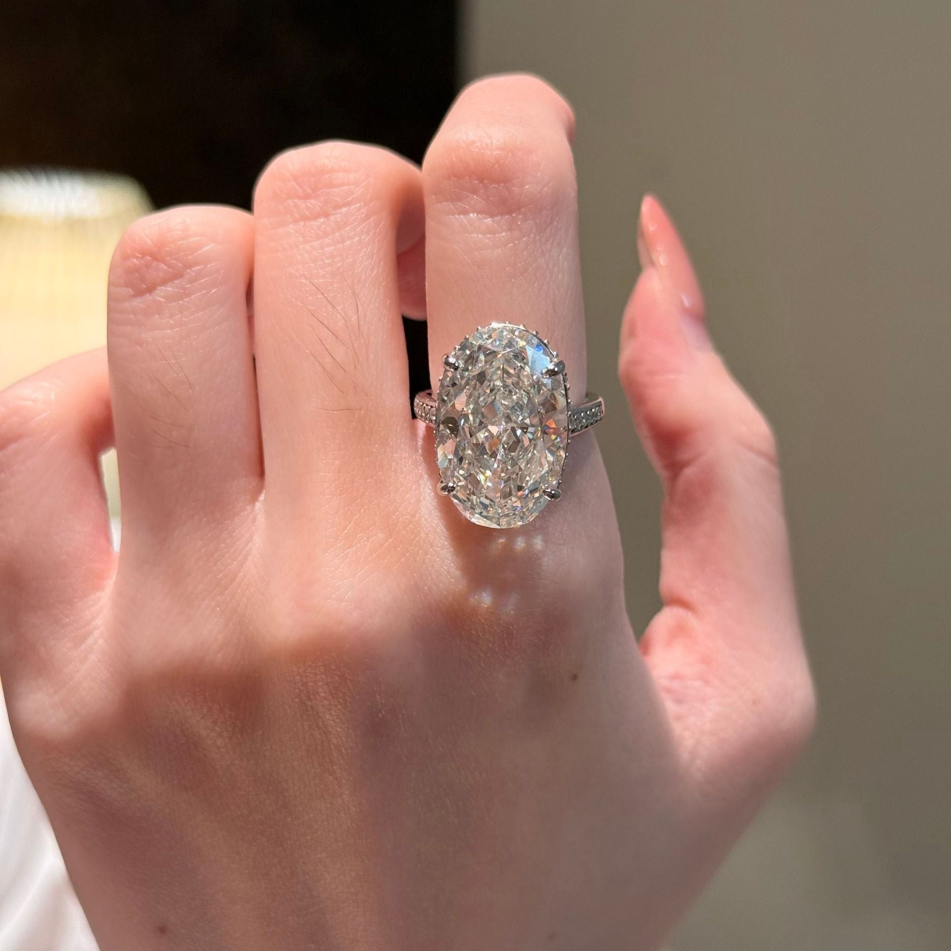 Oval Side Pavé Diamond Ring - ZORVA JEWELRY