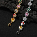 Colorful Four-Leaf Clover Gemstone Bracelet - ZORVA JEWELRY