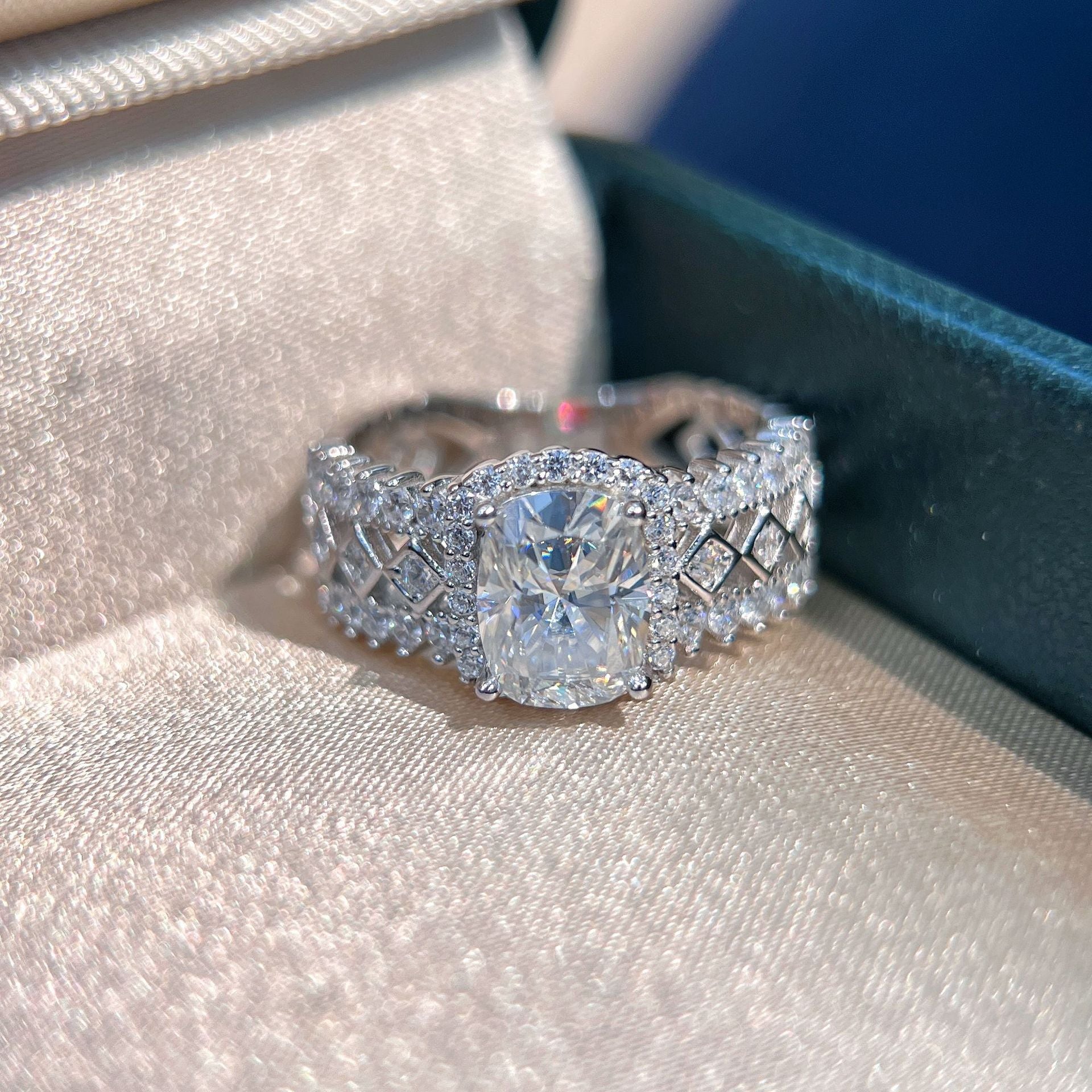 2 carat moissanite ring, silver ring, ring - ZORVA JEWELRY