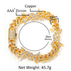 Thorn Diamond-Encrusted Cuban Link Silver Bracelet - ZORVA JEWELRY
