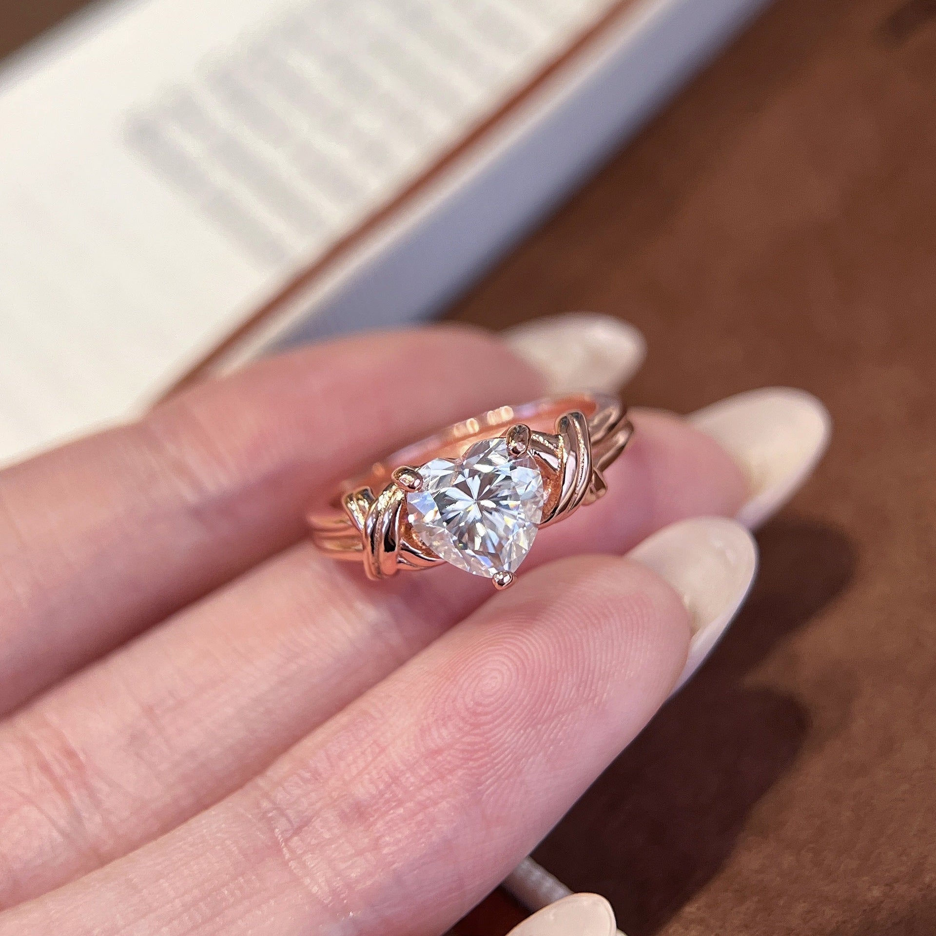 Intertwined Heart Rose Gold Ring - ZORVA JEWELRY