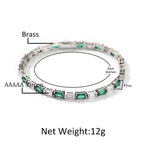 Emerald-Cut Green & White Alternating Tennis Bracelet - ZORVA JEWELRY
