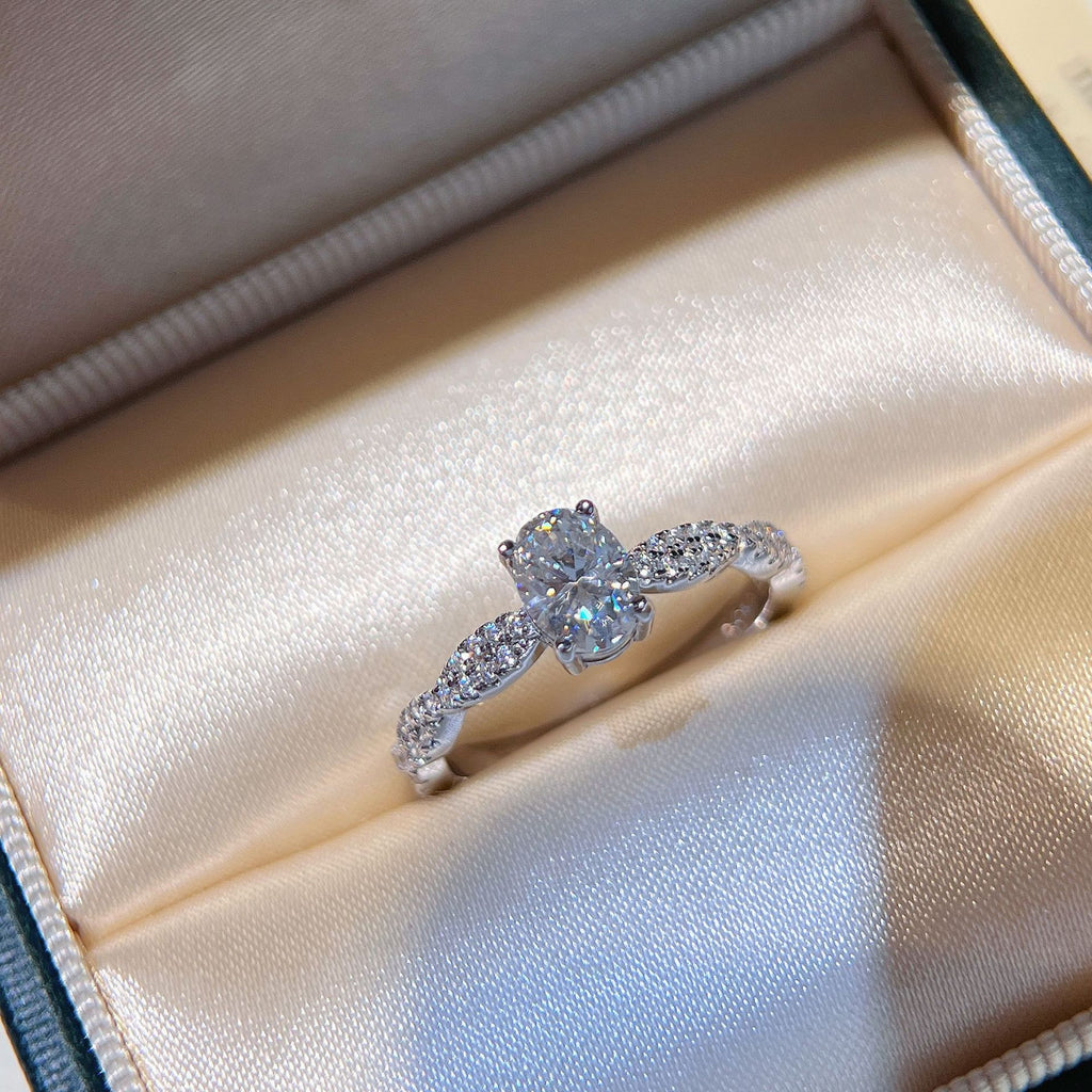 Twisted Shank Oval Diamond Ring - ZORVA JEWELRY