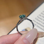 Bamboo Shadow Green Gem Ring - ZORVA JEWELRY