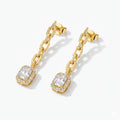 Chain Emerald-Cut Diamond Drop Earrings - ZORVA JEWELRY