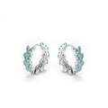 Sea Blue Leaf Hoop Earrings - ZORVA JEWELRY
