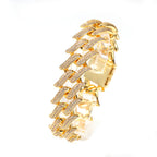 Spike Diamond-Encrusted Cuban Link Silver Bracelet - ZORVA JEWELRY