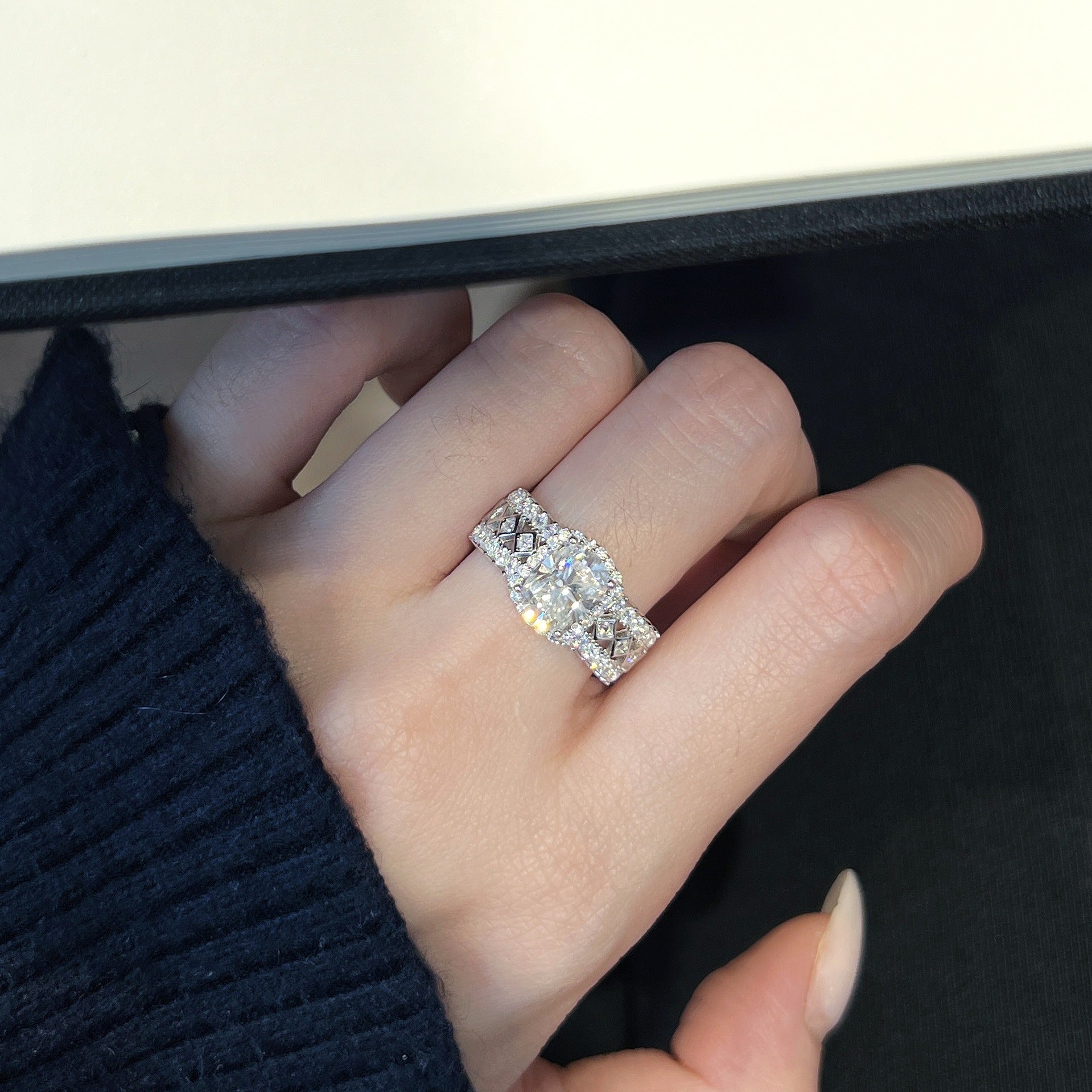 2 carat moissanite ring, silver ring, ring - ZORVA JEWELRY