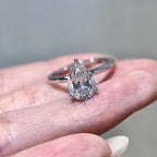Pear-Shaped Solitaire Three-Prong Ring - ZORVA JEWELRY