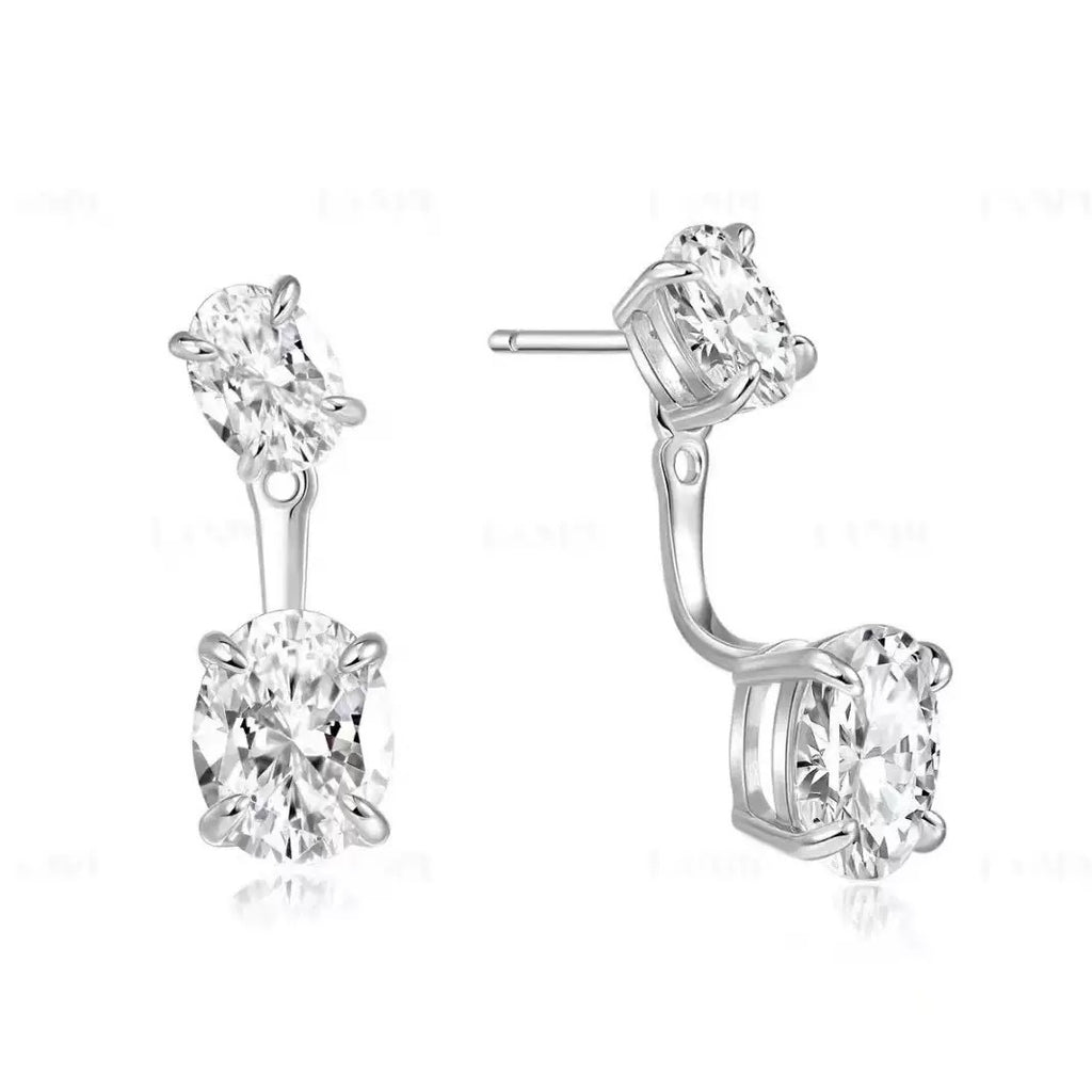 Double Diamond Drop Earrings - ZORVA JEWELRY