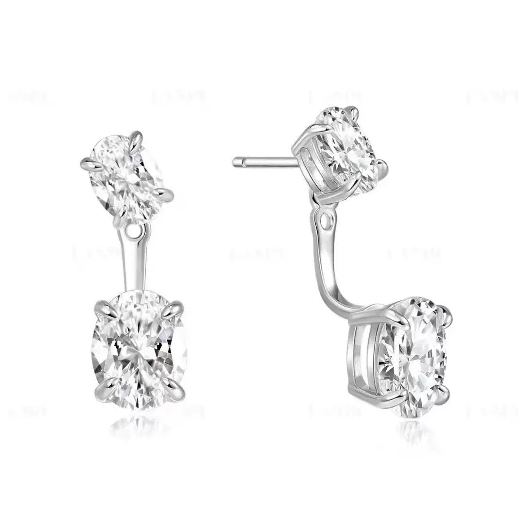 Double Diamond Drop Earrings - ZORVA JEWELRY