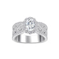 Art Deco Style Pave Oval Diamond Ring - ZORVA JEWELRY