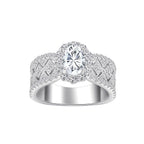Art Deco Style Pave Oval Diamond Ring - ZORVA JEWELRY
