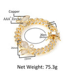 Butterfly Diamond-Encrusted Cuban Link Gold Bracelet - ZORVA JEWELRY