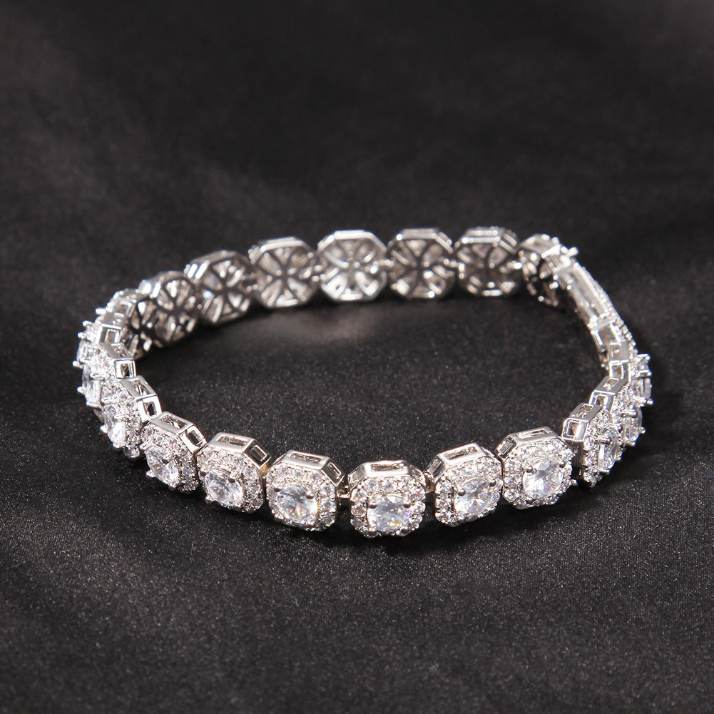 Yellow Gold Round Brilliant Cut Diamond Tennis Bracelet - ZORVA JEWELRY