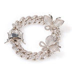 Butterfly Diamond-Encrusted Cuban Link Gold Bracelet - ZORVA JEWELRY