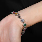 Colorful Four-Leaf Clover Gemstone Bracelet - ZORVA JEWELRY