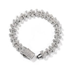 Cross-Shape Diamond-Encrusted Gold Bracelet - ZORVA JEWELRY