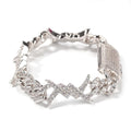 Thorn Diamond-Encrusted Cuban Link Silver Bracelet - ZORVA JEWELRY