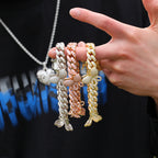 Butterfly Diamond-Encrusted Cuban Link Gold Bracelet - ZORVA JEWELRY