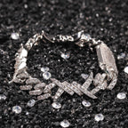 Thorn Diamond-Encrusted Cuban Link Silver Bracelet - ZORVA JEWELRY