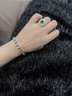 Emerald-Cut Green & White Alternating Tennis Bracelet - ZORVA JEWELRY