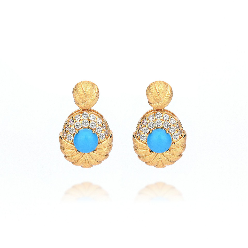 Azure Gold Pattern Earrings - ZORVA JEWELRY