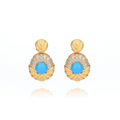 Azure Gold Pattern Earrings - ZORVA JEWELRY