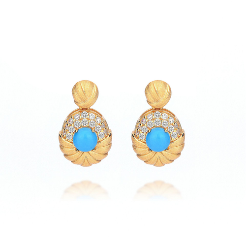 Azure Gold Pattern Earrings - ZORVA JEWELRY
